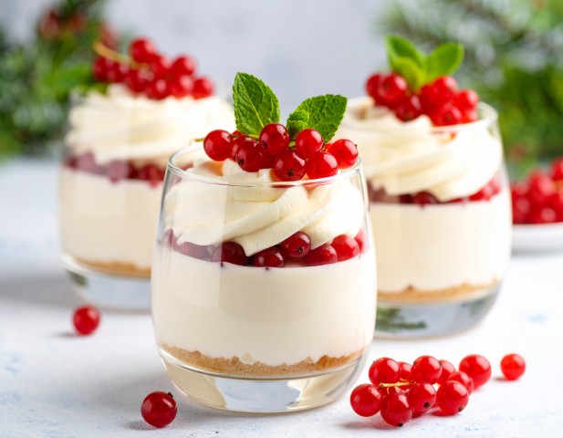 Verrines glace à la vanille et fruits rouges