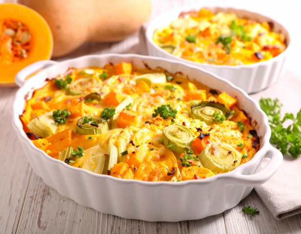Gratin de butternut et poireaux