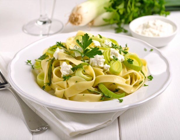 Tagliatelles aux poireaux et mascarpone