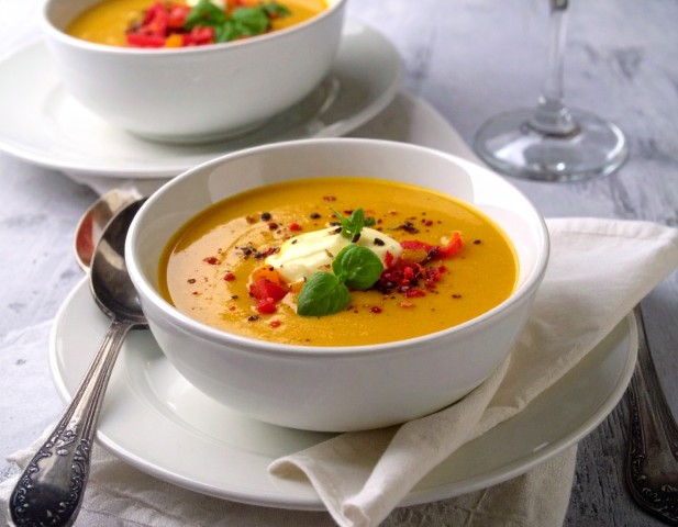 Velouté de poivrons au Boursin